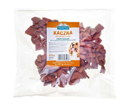 PETITTO Duck breast mini knots - dog treat - 500 g Suņu barība