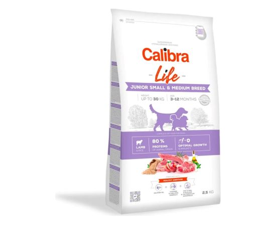 CALIBRA Dog Life Junior Small&Medium Breed Lamb - dry dog food - 2,5kg Suņu barība