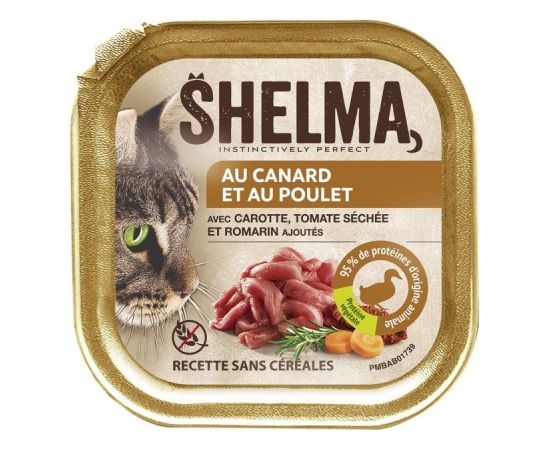 SHELMA Duck and chicken pate - wet cat food - 100g Kaķu konservi