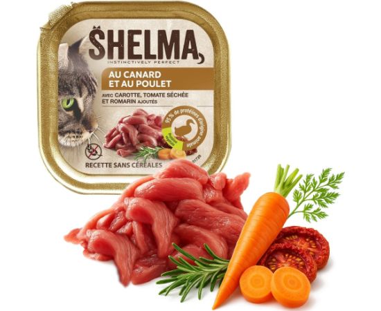 SHELMA Duck and chicken pate - wet cat food - 100g Kaķu konservi