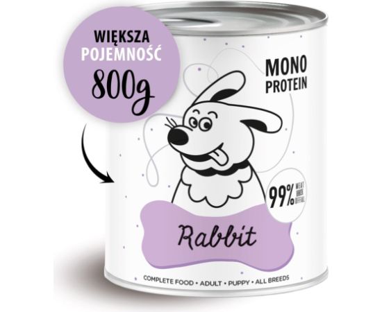PAKA ZWIERZAKA Pepe Rabbit - wet dog food - 800g Suņu barība
