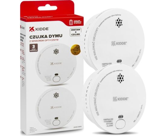 Zestaw dwóch czujek dymu 2030-DSR3 KIDDE Detektori