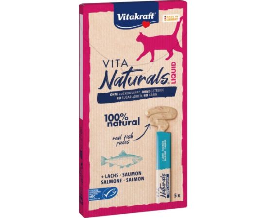 VITAKRAFT Vita Naturals Liquid Salmon - cat treats - 5 x 15g Kaķu sausā barība