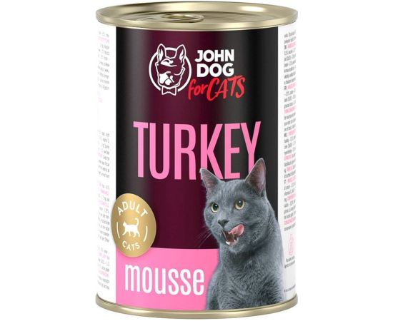 John Dog JD for CATS DOROSŁY INDYK MUS puszka KARMA 400g Kaķu konservi