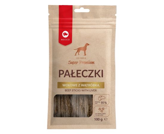 MACED Beef Sticks with liver - Dog treat - 100g Suņu barība