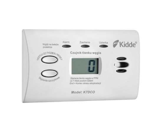 Carbon monoxide detector Kidde K7DCO with display White Detektori