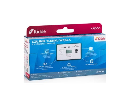 Carbon monoxide detector Kidde K7DCO with display White Detektori