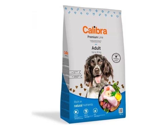 CALIBRA Premium Line Adult Chicken - dry dog food - 12kg Suņu barība