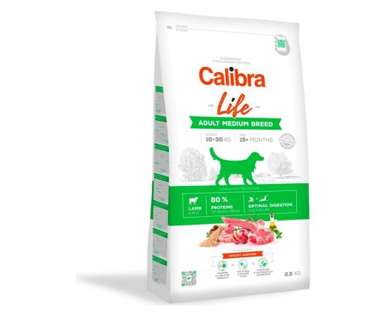 CALIBRA Dog Life Adult Medium Breed Lamb - dry dog food - 2,5kg Suņu barība