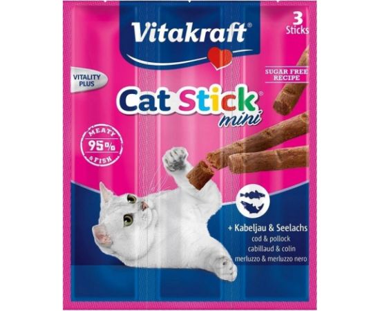 VITAKRAFT Cat Stick Mini dorsz przysmak kot 3szt Сухой корм для кошек