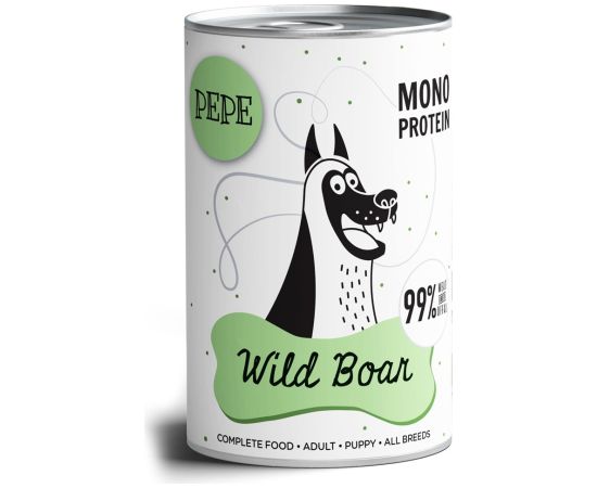 PAKA ZWIERZAKA Pepe Wild Boar - wet dog food - 400g Suņu barība