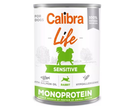 CALIBRA LIFE Sensitive rabbit - wet dog food - 0.4kg Suņu barība