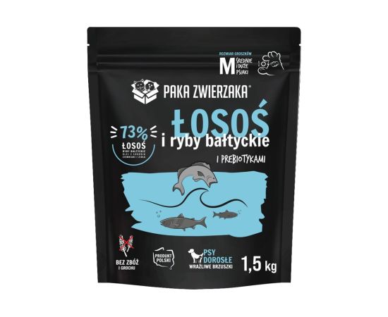 PAKA ZWIERZAKA Salmon with Baltic fish M - dry dog food - 1,5kg Suņu barība
