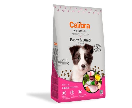 CALIBRA Dog Premium Line Puppy&Junior Chicken - dry dog food - 12kg Suņu barība