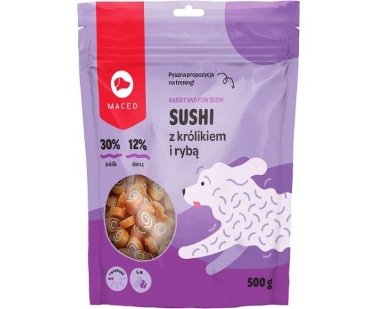 MACED Sushi with rabbit and fish - dog treat - 500g Suņu barība