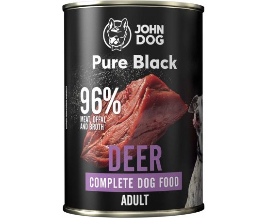 John Dog Pure Black dorosły jeleń karma mokra dla psa 400g Suņu barība