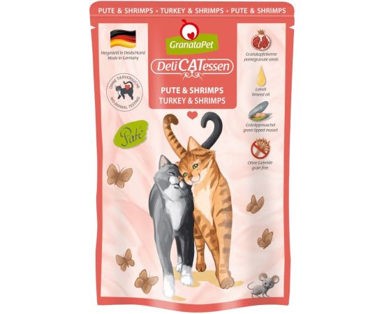 Fox4pets GRANATAPET DeliCATessen Turkey and shrimps - wet cat food - 85g Kaķu konservi