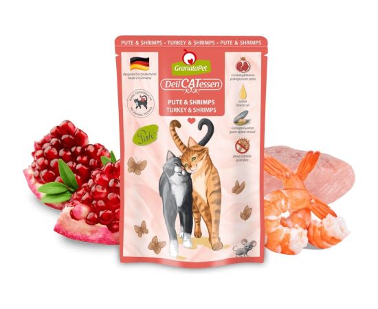 Fox4pets GRANATAPET DeliCATessen Turkey and shrimps - wet cat food - 85g Kaķu konservi