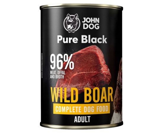 John Dog Pure Black dorosły dzik karma mokra dla psa 400g Suņu barība
