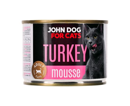 John Dog JD for CATS DOROSŁY INDYK MUS puszka KARMA MOKRA 200g Suņu barība