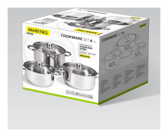 Zestaw garnków 6 el. MR-2020-6XL MAESTRO Pannas