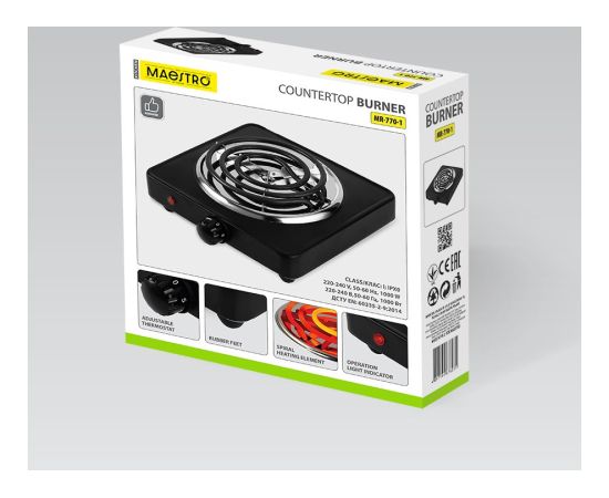 Kuchenka elektryczna jednopalnikowa 1000W MR-770-1 MAESTRO Mini cepeškrāsnis un virsmas