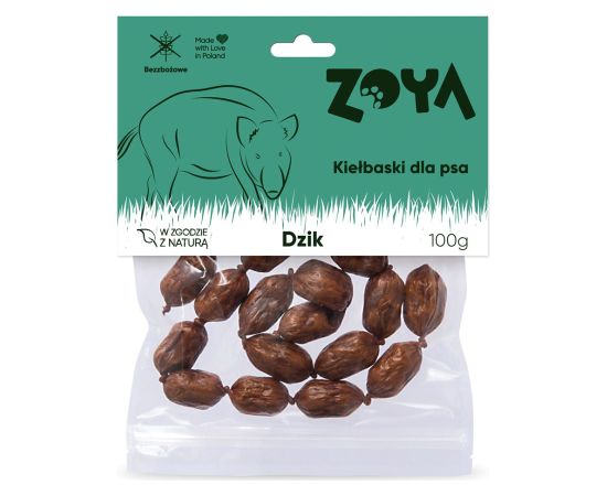 ZOYA Kiełbaski z dzika przysmak dla psa 100g Suņu barība