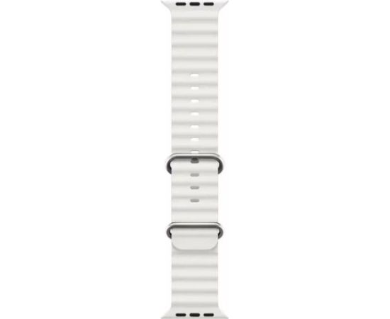 iWear   S1 Grooved Soft Silicone 20mm strap for Apple Watch 49mm / 45mm / 44mm / 42mm White Smart-Watch aksesuāri