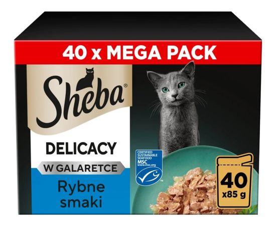 Sheba Delicacy Rybne Smaki w Galaretce Mokra Karma Dla Kota 40x85g Консервы кошек