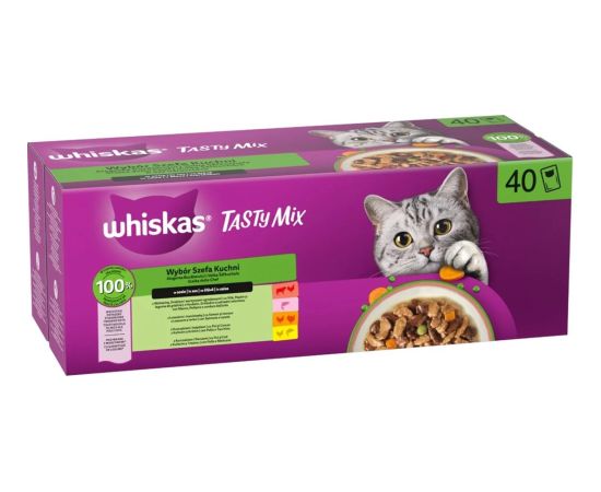 Whiskas Tasty mix wybór szefa kuchni w sosie mokra karma dla kota 40x85g Kaķu konservi