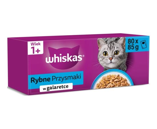 Whiskas Rybne przysmaki w galaretce mokra karma dla kota 80x85g Консервы кошек