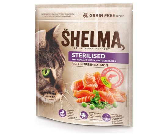 SHELMA Sterilised Rich in salmon - dry cat food - 750g Kaķu sausā barība
