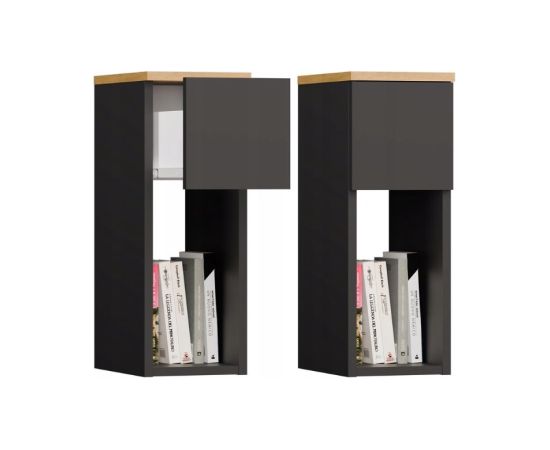 Top E Shop GALAX 20/1S BEDSIDE TABLE, ANTHRACITE/ARTISAN Прикроватные тумбочки