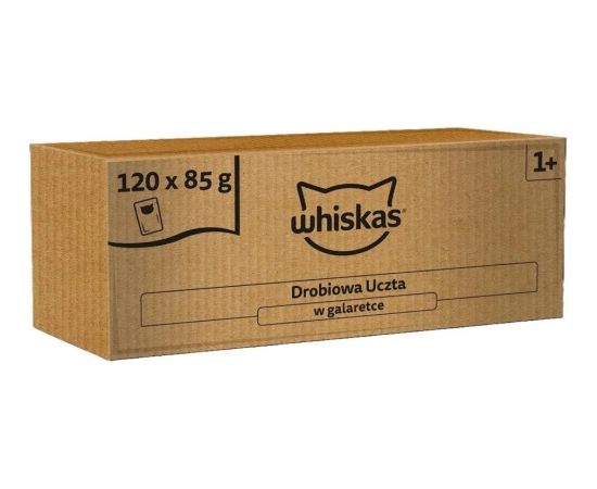 Whiskas Drobiowa Uczta w galaretce mokra karma dla kota 120x85g Kaķu konservi