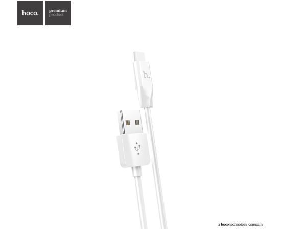 USB cable Hoco X1 Type-C 1.0m white Data USB kabeļi