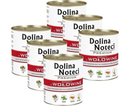 Dolina Noteci Dolina Noteci Premium z wołowiną 6x800g Suņu barība
