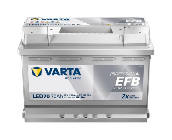 VARTA Professional Dual Purpose EFB LED70 12V 70Ah 760A(EN) 278x175x190 0/1 EAN4016987167045 Akumulatori