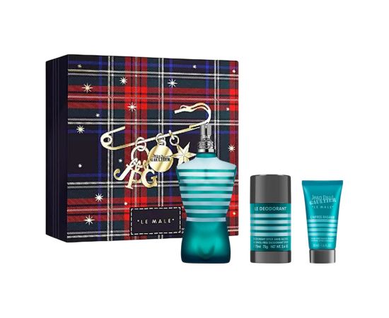 Set Jean Paul Gaultier: Le Male, Eau De Toilette, For Men, 125 ml + Le Male, Deodorant Stick, For Men, 75 ml + Le Male, Moisturising, After-Shave Balm, 75 ml Dāvanu komplekti
