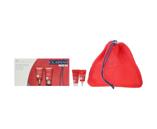Set Clarins: Men, Organic Red Ginseng, Revitalizing, Day & Night, Gel, For Face, 2 ml *Sample + Men, Energising, Eye Gel, 3 ml Dāvanu komplekti