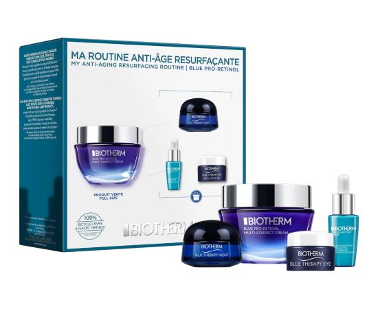 Set Biotherm: Blue Pro-Retinol, Multi Correcting, Cream, For Face, 50 ml + Life Plankton Elixir, Regenerating, Day & Night, Serum, For Face, 7 ml + Blue Therapy, Anti-Aging, Night, Cream, For Face, 15 ml + Blue Therapy, Anti-Ageing, Eye Cream, 15 ml Dāvanu komplekti