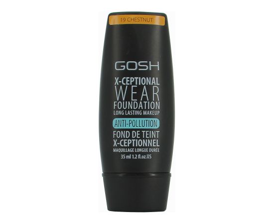 Gosh, X-Ceptional Wear, Vitamin E, Long Lasting, Cream Foundation, 19, Chestnut, 30 ml Dekoratīvā kosmētika