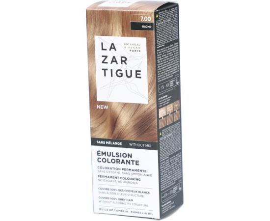 Lazartigue, Emulsion Colorante, Ammonia, Permanent Hair Dye, 7.00 Blond, 60 ml Matu kopšana