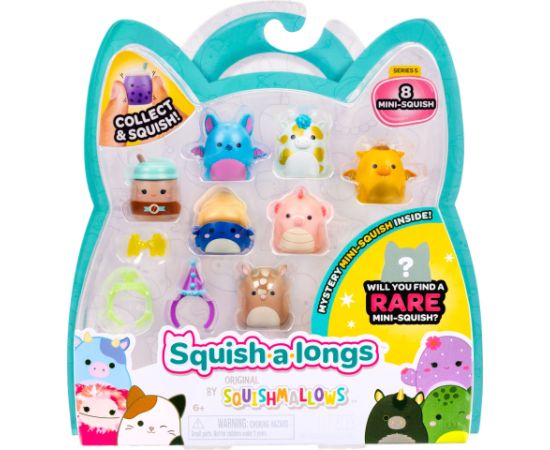 SQUISHMALLOWS SQUISH-A-LONGS figūriņas, 8 gab., 2,5 cm Jaunumi, Bērnu preces