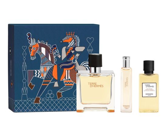 Hermès Terre d'Hermes Eau de Parfum 75ml + Eau de Parfum 15ml + Shower Gel 40ml Vīriešu Smaržas