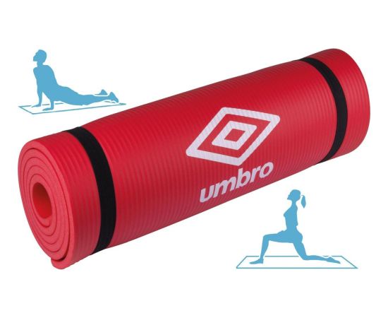 FITNESS PAKLĀJS NBR pretslīdošs 190x58x1CM SARKANS UMBRO Vingrošanas paklājiņi