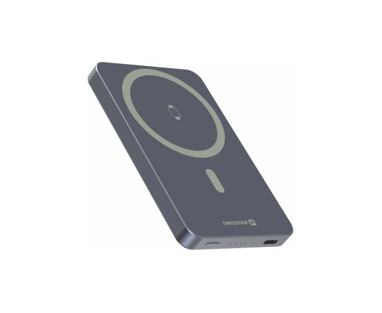 Swissten FUSION Power Bank Универсальный Внешний Аккумулятор MagSafe / Apple Watch / 5000 мАч Серебристый Power-банки