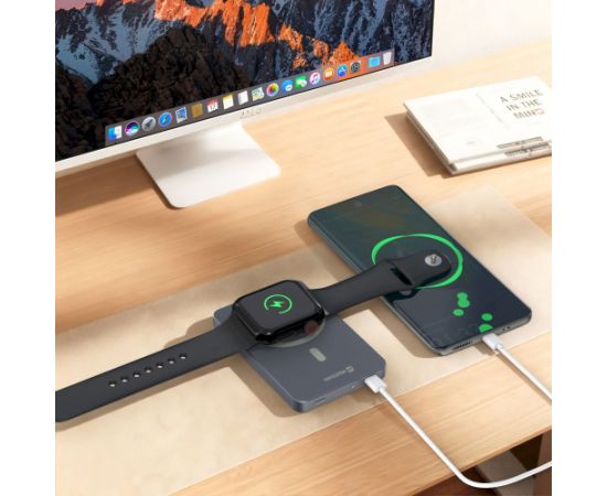 Swissten FUSION Power Bank Универсальный Внешний Аккумулятор MagSafe / Apple Watch / 5000 мАч Серебристый Power-банки