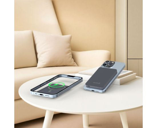 Swissten FUSION Power Bank Универсальный Внешний Аккумулятор MagSafe / Apple Watch / 5000 мАч Серебристый Power-банки