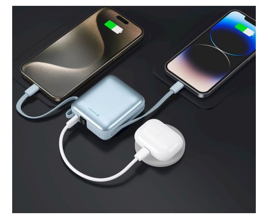 Swissten SPACE Power Bank Universāla Ārējas Uzlādes Baterija USB-C / Lightning / 10000 mAh Zila Power Banks