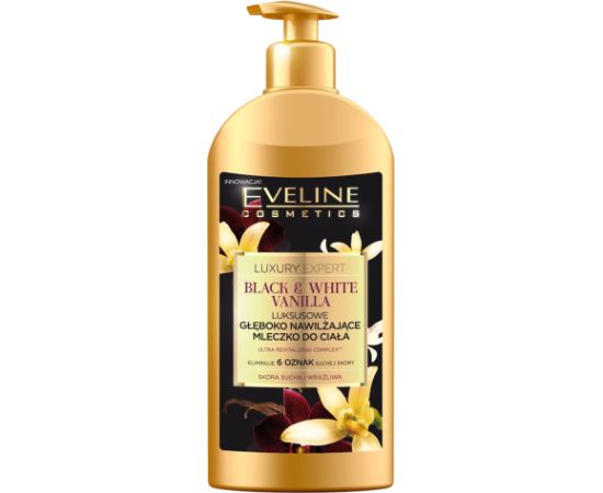 Eveline Cosmetics, Luxury Expert Black & White Vanilla, Vanilla, Hydrating, Apply daily, Body Lotion, 350 ml Ķermeņa kosmētika